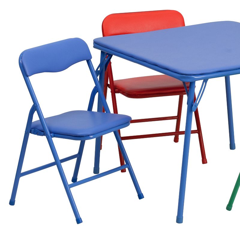 Flash Furniture Kids Colorful 5 Piece Folding Table and Chair Set, 4 of 7