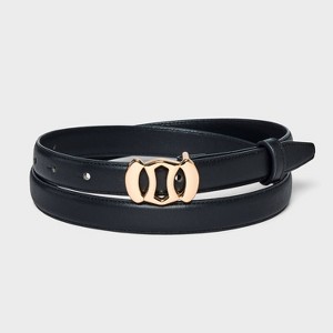Women's Plaque Belt - A New Day™ Black - 1 of 3