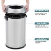 GustoWave 65 Liter/17 Gallon Open Top Trash Can, Fingerprint-Proof Stainless Steel Garbage Can - 4 of 4