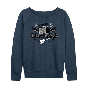 Women's - School of Rock - Original Logo Lightweight French Terry Wide Neck Long Sleeve Shirt - 1 of 4