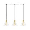 30.5" LED 3-Light Kiawah Island Metal/Glass Contemporary Pendant Gold/Black - JONATHAN Y: Modern Ceiling Fixture for Kitchen Island - 3 of 4