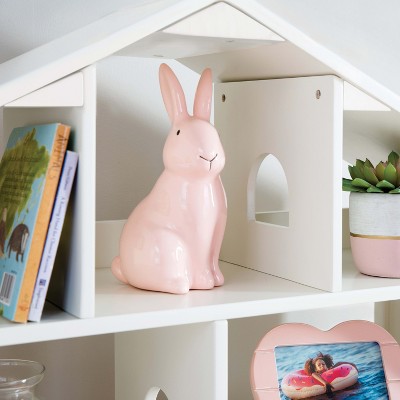 Creamy White Kids' Dollhouse Bookcase with Storage