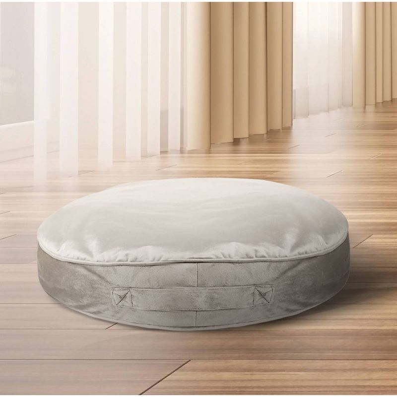 24" Oversized Panne Velvet Round Floor Pillow - Edie@Home, 6 of 7