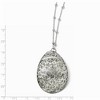 Black Bow Jewelry Sterling Silver, Black-Plated & Etched Finish Oval Necklace, 16-18 in - 2 of 4