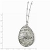 Black Bow Jewelry Sterling Silver, Black-Plated & Etched Finish Oval Necklace, 16-18 in - image 2 of 4