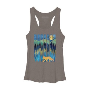 Women's Design By Humans Fox Forest Night By Maryedenoa Racerback Tank Top - 1 of 3