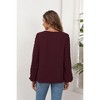 Womens Blouses Dressy Casual Tops V Neck Ruffle Balloon Long Sleeve Shirts Elegant Business Casual Outifts - 2 of 3