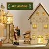 NAYSAYE Christmas Advent Calendar, Wooden 24 Drawers Lighted Village Scene for Table Mantel Reusable Countdown Holiday Gift, Beige, 14.3"*3.5"*20.5" - 4 of 4