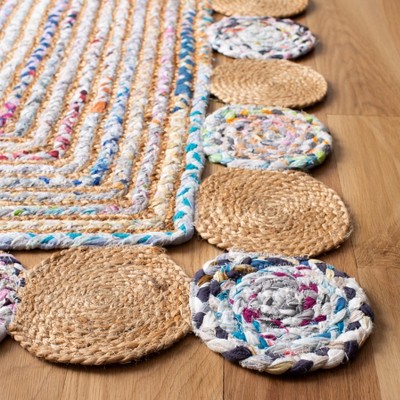 Coastal Charm Multicolor Cotton Hand-Knotted Rug - 27" x 12"