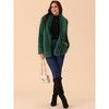 Seta T Women's Faux Fur Coat Long Sleeve Pockets Lapel Shaggy Warm Winter Overcoat Fluffy Jackets - 3 of 4