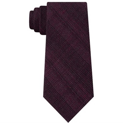 Calvin Klein Mens Reflective Plaid Self-tied Necktie