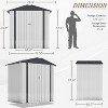 LACOO 6' x 4' Peak-Roof Patio Metal Shed - 4 of 4