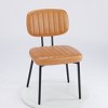 DOMETOUR Mid-Century Modern Kitchen Chair Set of 2 Dining Chairs-Upholstered, with Faux Leather Cushion Seat for Dining Room - 4 of 4