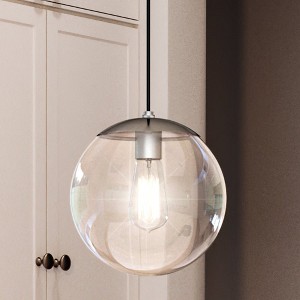 Urban Ambiance Luxury Minimalist Pendant 10.5''H x 10''W,  Brushed Nickel Finish,  Canton Collection, UHP4013 - 1 of 4