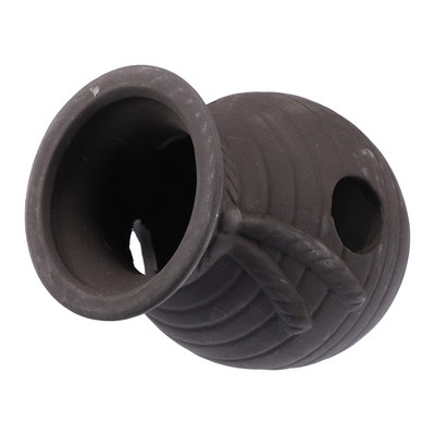 Unique Bargains Ceramic Aquarium Hideaway Rock Cave Fish Tank Decoration 3.46"x3.03"x2.91" Brown 1 Pc