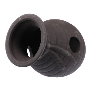 Unique Bargains Ceramic Aquarium Hideaway Rock Cave Fish Tank Decoration 3.46"x3.03"x2.91" Brown 1 Pc - 1 of 4