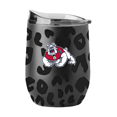 NCAA Fresno State Bulldogs 16oz Black Leopard Stainless Steel Wine Tumbler