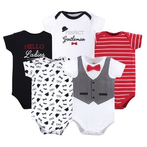 Little Treasure Baby Boy Cotton Bodysuits 5pk, Gentleman - 1 of 1