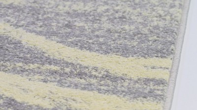 Grey and Cream Synthetic Square Area Rug, 6' x 6'