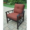 2pk Deep Seating Rocking Chairs with Cushions - Dark Red - Oakland Living: All-Weather Aluminum Rocker Set - 3 of 4