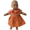 Doll Clothes Superstore Handmade Tangerine Print Dress for 15–16 Inch Cabbage Patch Kids – Cap Sleeves, Gathered Skirt & Pearl Button Detail - 3 of 4