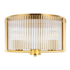 Jetra 3 Light 12.5" Flush Mount - FLU4049 - Brass - Safavieh - 1 of 4