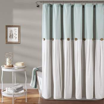 Linen Button Shower Curtain - Lush Décor