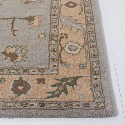 Elegant Gray Hand-Tufted Wool Rectangular Rug 4' x 6'