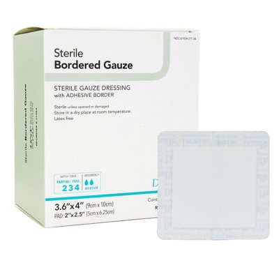 DermaRite Bordered Gauze Adhesive Wound Dressing