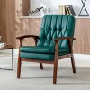 Modern Armchair Solid Wood Accent Chair,Living Room Comfy Single Sofa Chair Upholstered Wooden Lounge Chair,Vintage Chairs-Cuddlewood - 2 of 4