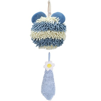 REGALWOVEN Soft Absorbent Cute Fuzzy Hanging Decorative Bathroom Chenille Hand Towel 6" x 15"/7" x 7" 2 Packs