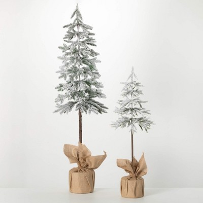 Sullivans Artificial Pencil Pine Christmas Tree Set of 2  Green  Indoor Christmas DÃƒÂ©cor
