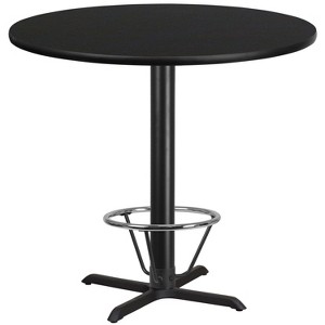 Flash Furniture 42'' Round Black Laminate Table Top with 33'' x 33'' Bar Height Table Base and Foot Ring - 1 of 1