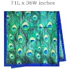 Wrapables Silk Like Satin Polyester Large Scarf Wrap, Peacock Feathers - image 2 of 4