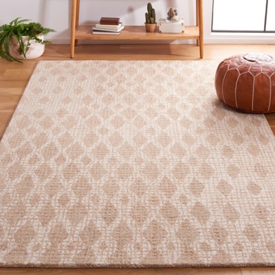 Ivory Abstract Handmade Tufted Wool Area Rug 3' x 5'