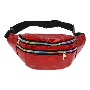 Unique Bargains Stylish Glossy Holographic Sports Waist Bag 1 Pc - 1 of 4