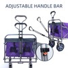 SKRAN Folding Wagon, Heavy Duty Utility Beach Wagon Cart with Big Wheels, Adjustable Handle Drink Holders for Camping and Outdoor - 2 of 4