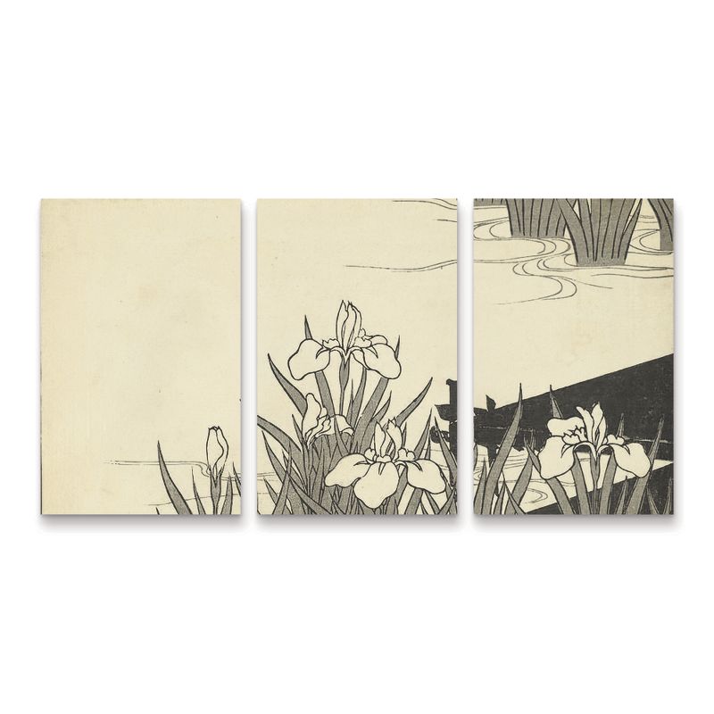 Trademark Fine Art Unknown  Japanese Irises A 3 Piece Panel Set Art, 1 of 4