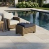 Covers&All Bainbridge Ottoman in Cappuccino Wicker with Sunbrella Cushion, 20 in L x 29.5 in W x 16.5 in H - 3 of 4
