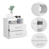 GlasFlength Nightstands Modern Nightstand Bedroom Nightstand Elegant Bedside Table with 2 Drawers for Living Room, White, 16"*13.3"*19.9" - 4 of 4