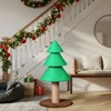 Angel Sar 31.5in Christmas Tree Cat Scratcher, Sisal Scratching Post with Fleece Base for Indoor Cats, Green Cat Scratch Tower - 2 of 4
