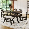 NicBex 6-Piece Dining Table Set with 4 Dining Chairs & Long Bench Modern Wooden Kitchen Table with Open Storage Shelf for Dining Room - 2 of 4