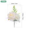 Unique Bargains Artificial Rose Flower Men Wedding Boutonnieres 2 Pcs - 3 of 4
