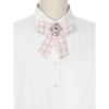 INSPIRE CHIC Women's Pre-Tied Neck Tie Tweed Ribbon Plaid Bowknot Brooch Pin with Rhinestones - 4 of 4