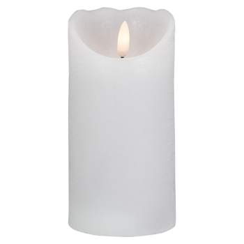 Northlight 6" LED White Flameless Pillar Christmas Décor Candle
