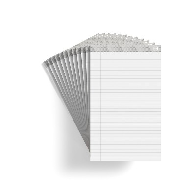 TRU RED Notepads 8.5" x 14" Wide Ruled White 50 Sheets/Pad 12 Pads/Pack TR57372