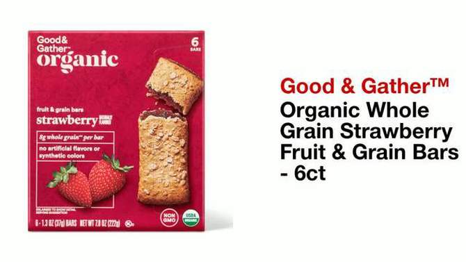 Organic Whole Grain Strawberry Fruit &#38; Grain Bars - 6ct - Good &#38; Gather&#8482;, 2 of 6, play video