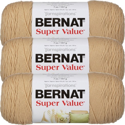 Bernat Super Value Dk Heather Yarn - 3 Pack Of 198g/7oz - Acrylic - 4  Medium (worsted) - 426 Yards - Knitting/crochet : Target