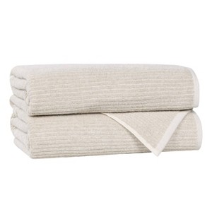 Viscose Cotton Blend Medium Weight Soft Textured Ribbed Towel Set by Blue Nile Mills - 1 of 4