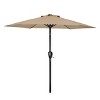 Gulches 7.5ft Patio Outdoor Table Market Yard Umbrella with Push Button Tilt/Crank, 6 Sturdy Ribs for Garden, Deck, Backyard, Pool,Tan - 2 of 4